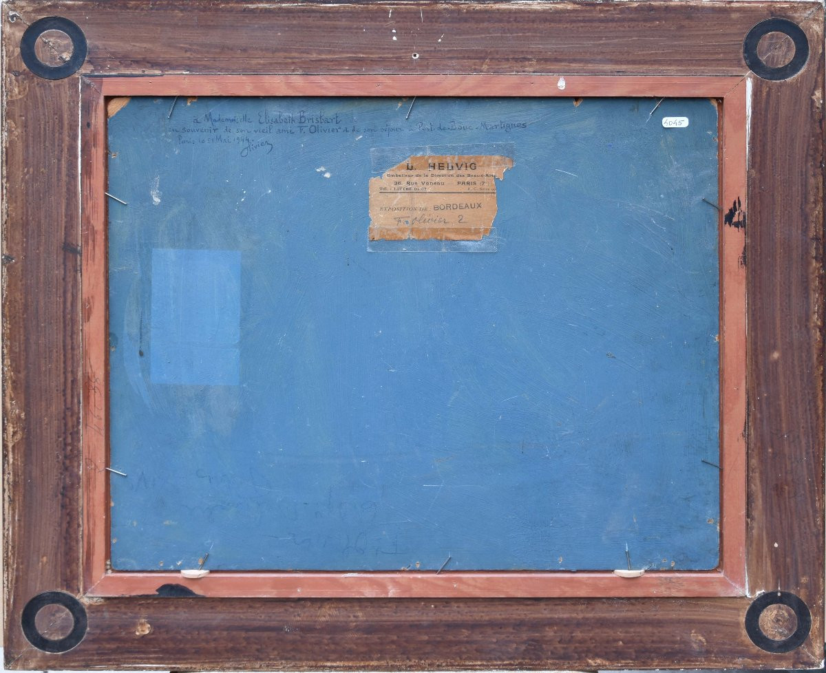 Ferdinand Olivier "martigues" Oil On Cardboard 38x46-photo-3